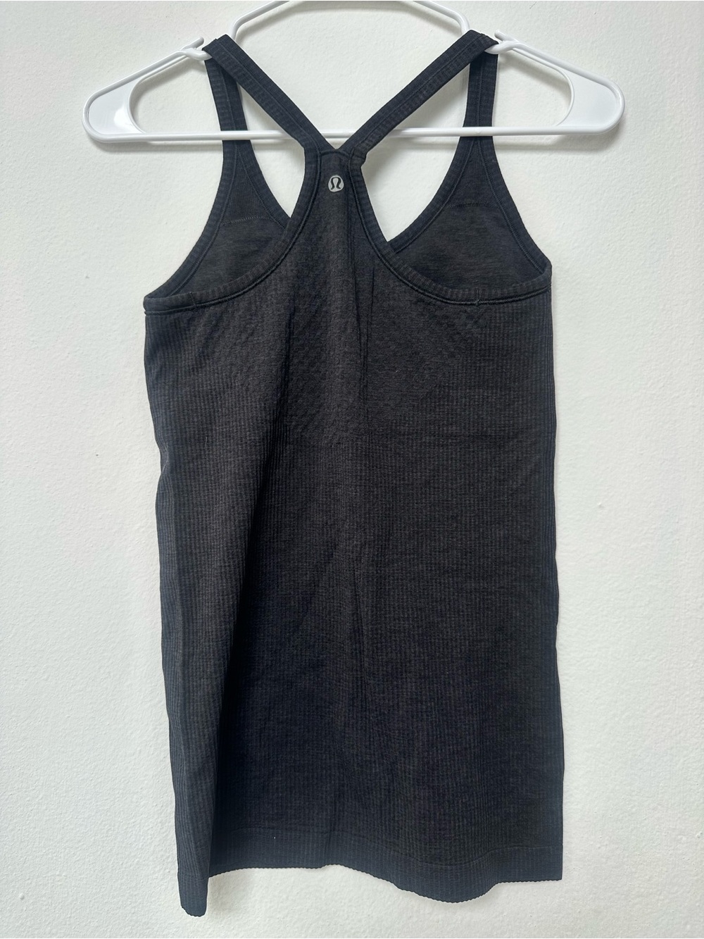 Lululemon Charcoal Ribbed Racerback Built In Bra Tank Top - Picture 2 of 3